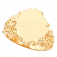 Picture of 14K Yellow Gold Gents Signet Ring With Brush Finished Top