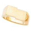 14K Yellow Gold Gents Signet Ring With Brush Finished Top