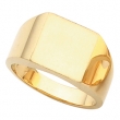 14K Yellow Gold Gents Solid Signet Ring With Brush Finished Top