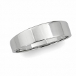 14K White 06.00 MM Flat Tapered Band