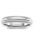 14K White Gold Comfort Fit Milgrain Band
