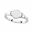 14K White RING Signet Ring