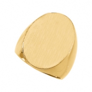 Picture of 14K Yellow Gold Gents Signet Ring With Brush Finished Top
