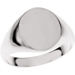 Sterling Silver Gents Solid Oval Signet Ring W