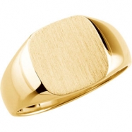 Picture of 14K Yellow Gold Gents Solid Signet Ring With Brush Finished Top