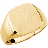 Picture of 14K Yellow Gold Gents Solid Signet Ring With Brush Finished Top