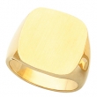 14K Yellow Gold Gents Solid Signet Ring With Brush Finished Top