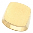 14K Yellow Gold Gents Solid Signet Ring With Brush Finished Top