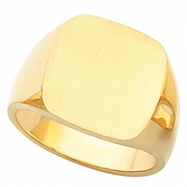 Picture of 14K Yellow Gold Gents Solid Signet Ring With Brush Finished Top