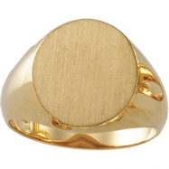 Picture of 14K Yellow 16.00X14.00 MM Gents Signet Ring W/brush Fini