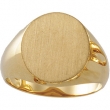 14K Yellow 16.00X14.00 MM Gents Signet Ring W/brush Fini