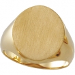 10K Yellow 18.00X16.00 MM Gents Signet Ring W/brush Fini