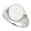 Sterling Silver 16.00X14.00 MM Gents Signet Ring W/brush Fini