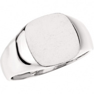Picture of 14K White Gold Gents Signet Ring With Brush Finished Top