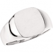 14K White Gold Gents Signet Ring With Brush Finished Top