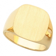 Picture of 14K Yellow Gold Gents Signet Ring With Brush Finished Top