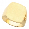 14K Yellow Gold Gents Signet Ring With Brush Finished Top