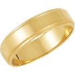 14K Yellow Gold Flat Edge Band