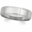 14K White Gold Flat Edge Band