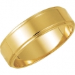 14K Yellow Gold Flat Edge Band