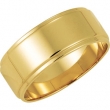 14K Yellow Gold Flat Edge Band
