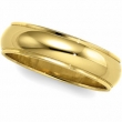 10K Yellow Gold Half Round Edge Band