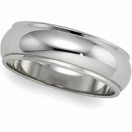 Picture of 14K White Gold Half Round Edge Band