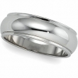 14K White Gold Half Round Edge Band