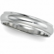14K White Gold Half Round Edge Band