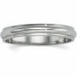 14K White Gold Half Round Edge Band