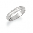 14K White Gold Half Round Edge Band