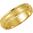 14K Yellow Gold Half Round Edge Band