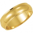 14K Yellow Gold Half Round Edge Band