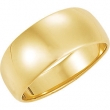 10K Yellow Gold Half Round Tapered Band