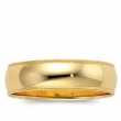 14K Yellow Gold Light Milgrain Band