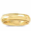 10K Yellow Gold Light Milgrain Band