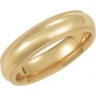 Picture of 14K Yellow Gold Comfort Fit Milgrain Band