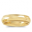 14K Yellow Gold Comfort Fit Milgrain Band