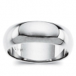 14K White 02.50 MM Half Round Band