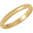10K Yellow 02.50 MM Half Round Band