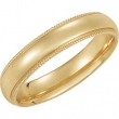 14K Yellow Gold Light Comfort Fit Milgrain Ban