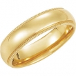 14K Yellow Gold Light Comfort Fit Milgrain Ban
