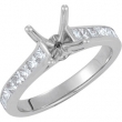 14K White Gold Semi Mount Engagement Ring