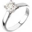 14K White Gold Round Solitaire Engagement Ring