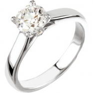 Picture of 14K White Gold Round Solitaire Engagement Ring