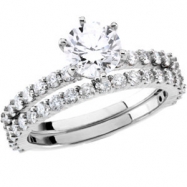 Picture of 14K White Gold Base Bridal Engagement Set