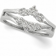 14K White Gold Diamond Ring Guard