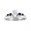 14K White Gold Bridal Enhancer Genuine Sapphire