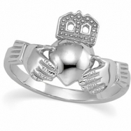 Picture of 14K White Gold Small Claddagh Ring