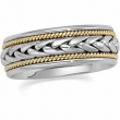 14K White Yellow Gold Two Tone Hand Woven Band